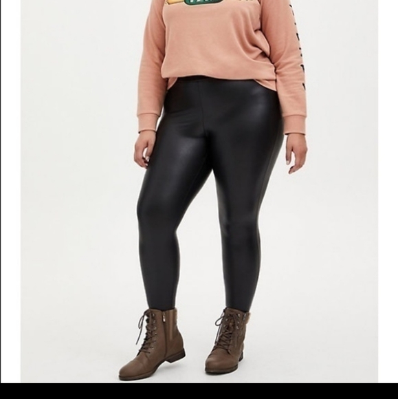 torrid | Pants u0026 Jumpsuits | Torrid Platinum Faux Leather Moto Leggings  Size 3 Stretch High Rise | Poshmark